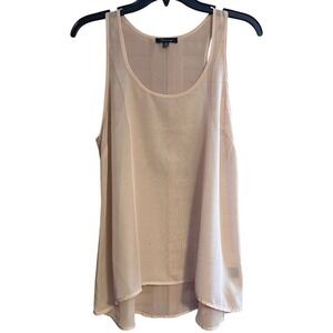 Timing Women's Tank Top Scoop Neck Hi-Low Hem Sleeveless‎ Pullover Tan Medium
